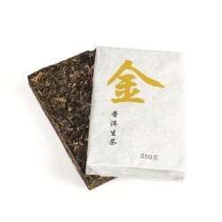 Шен Пуэр "Золото" кирпич, 250 гр (фаб. Цзинмай 2013 г.)