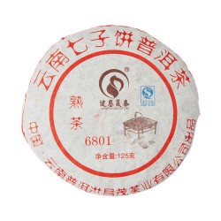 Шу Пуэр, 6801, Хуннань Ти Компани, 2008 г., блин Шу Пуэр, 6801, Хуннань Ти Компани, 2008 г., блин
